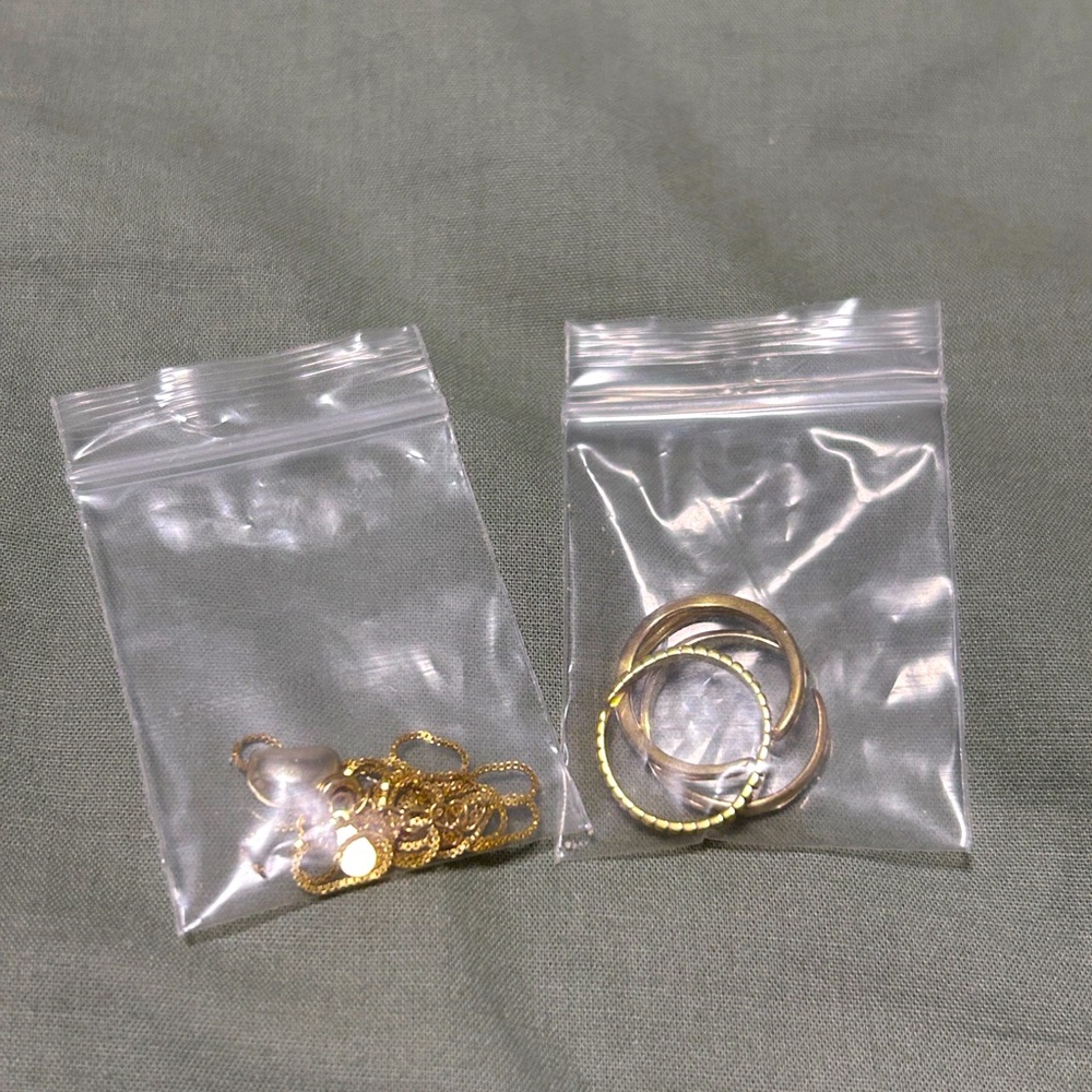 Gold Coloured S925 Necklace and Rings Bundle